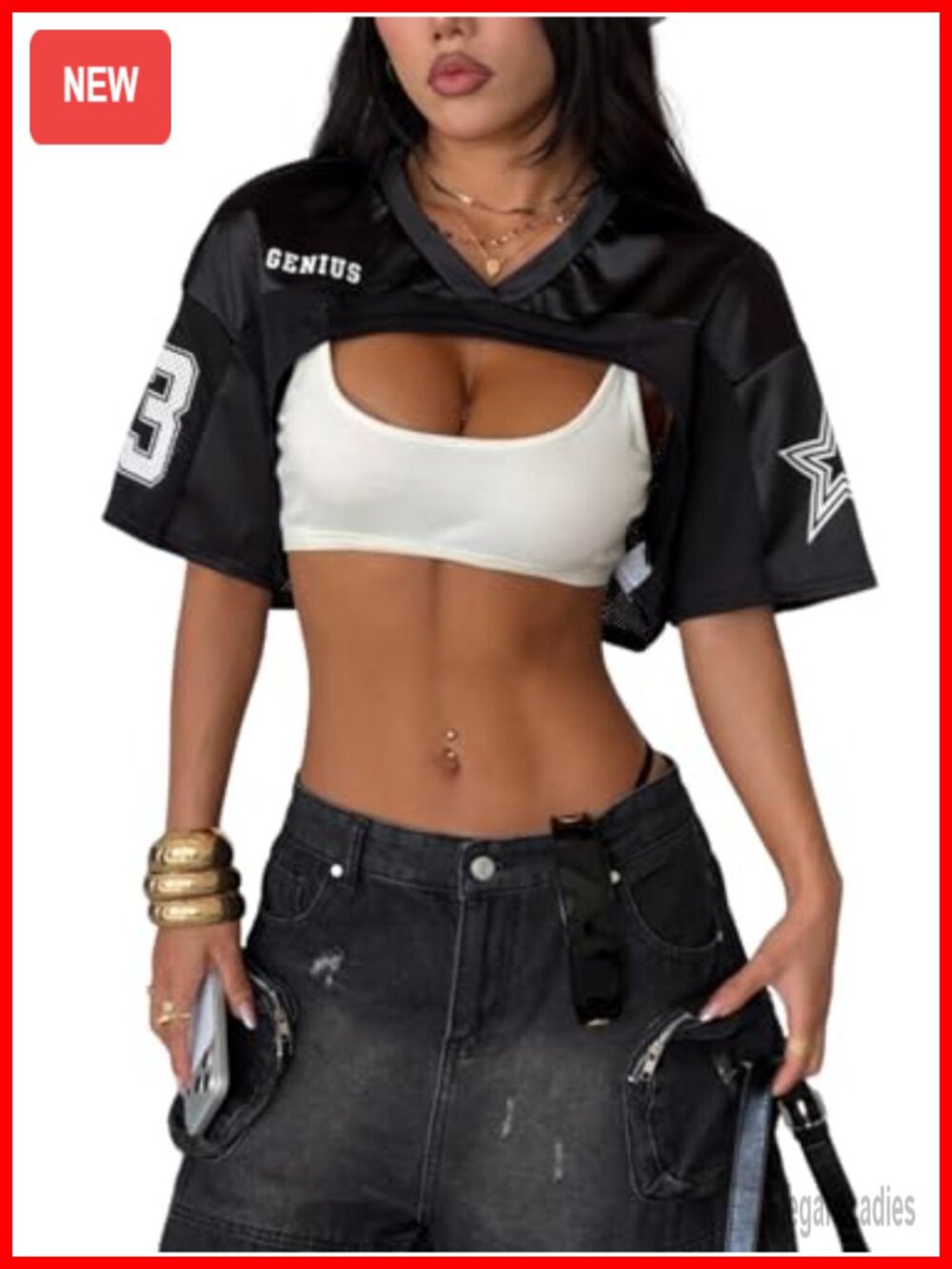 Oversized Y2K Crop Top Mesh Spliced Satin Drop Shoulder Tee